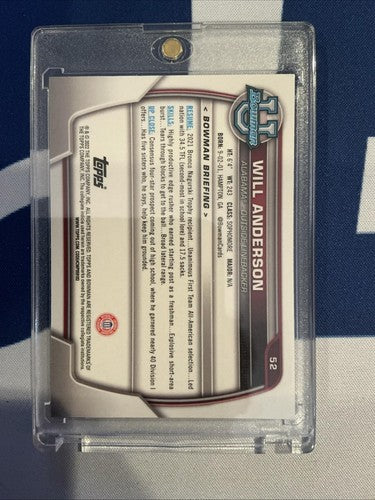 2022 Bowman University Chrome - Will Anderson #52 (RC)