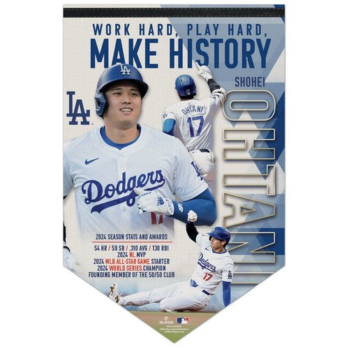 2024 NL MVP Shohei Ohtani Banner World Series Champions Los Angeles Dodgers