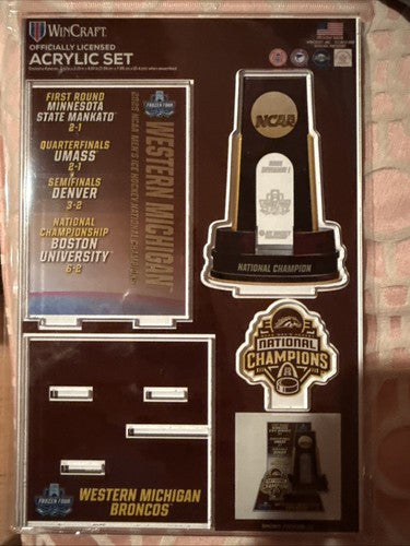 2025 NCAA Frozen Four Champions Western Michigan Broncos Magnet Set