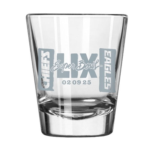 2025 Super Bowl LIX 59 Eagles Vs Chiefs Dueling 2oz Etch Shot Glass