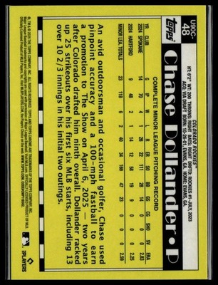 2025 Topps Update #U90C-48 Chase Dollander 1990 Topps Baseball 35th Chrome