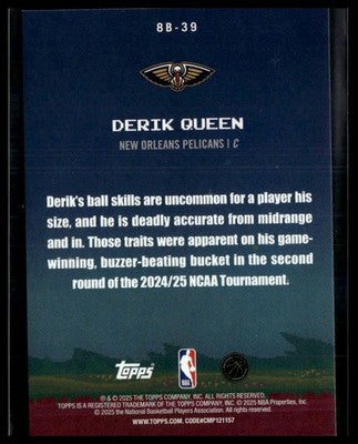 2025-26 Topps #8B-39 Derik Queen 8-Bit Ballers