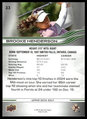 2026 Upper Deck #33 Brooke Henderson