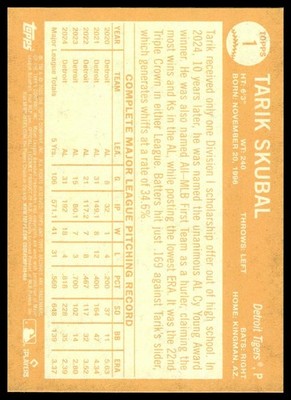 2025 Topps Archives #1 Tarik Skubal