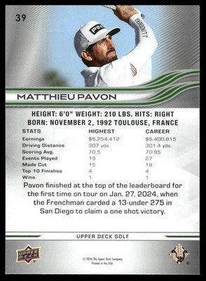 2026 Upper Deck #39 Matthieu Pavon