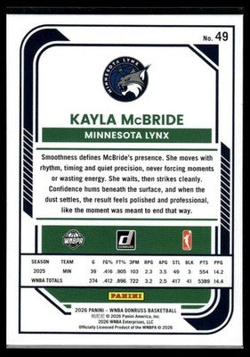 2026 Donruss WNBA #49 Kayla McBride
