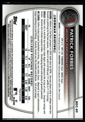 2025 Bowman Draft #BD-89 Patrick Forbes