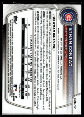 2025 Bowman Draft #BDC-17 Ethan Conrad Chrome