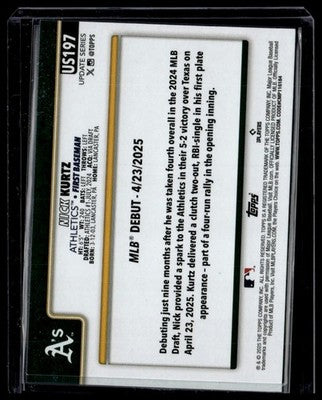 2025 Topps Update #US197 Nick Kurtz