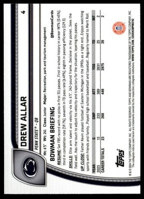2024 Bowman University Chrome #4 Drew Allar