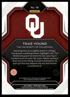 2023 Panini Prizm Draft Picks #19 Trae Young Fireworks