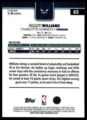2025-26 Topps Chrome #65 Grant Williams