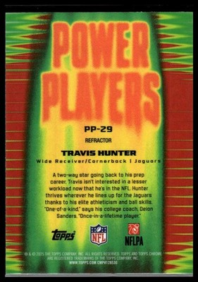2025 Topps Chrome #PP-29 Travis Hunter Power Players