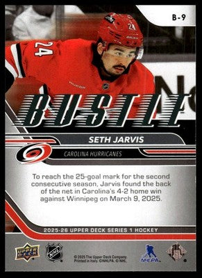 2025-26 Upper Deck #B-9 Seth Jarvis Bustle