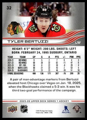 2025-26 Upper Deck #32 Tyler Bertuzzi