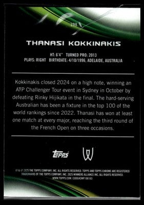 2025 Topps Chrome #299 Thanasi Kokkinakis Lime Green Refractor