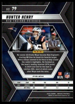 2025 Panini Mosaic #79 Hunter Henry White Sparkle
