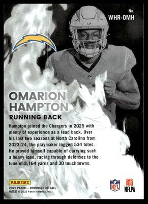2025 Donruss #WHR-OMH Omarion Hampton White Hot Rookies