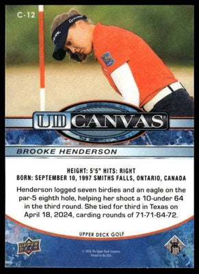 2026 Upper Deck #C-12 Brooke Henderson UD Canvas