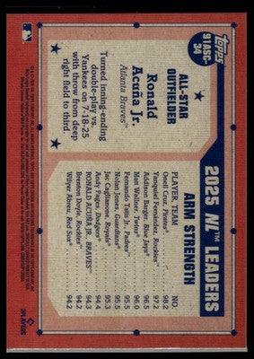 2026 Topps #91AS-28 Ronald Acuña Jr. 1991 Topps Baseball 35th All-Stars