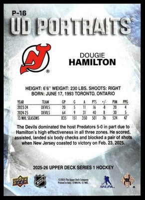 2025-26 Upper Deck #P-16 Dougie Hamilton UD Portraits