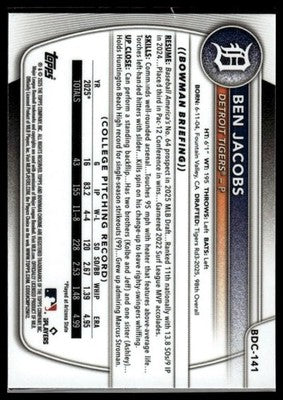 2025 Bowman Draft #BD-141 Ben Jacobs