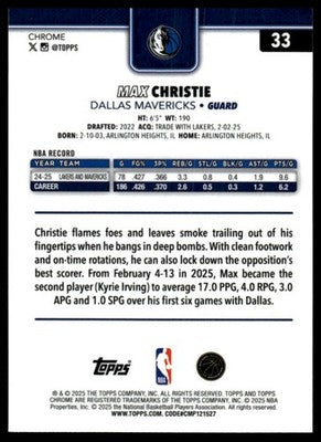 2025-26 Topps Chrome #33 Max Christie