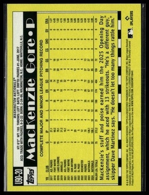 2025 Topps Update #U90-20 MacKenzie Gore 1990 Topps Baseball 35th Ann