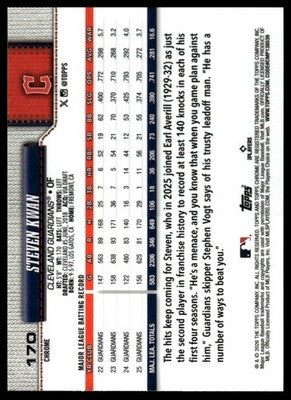 2026 Topps Chrome #170 Steven Kwan X-Fractors