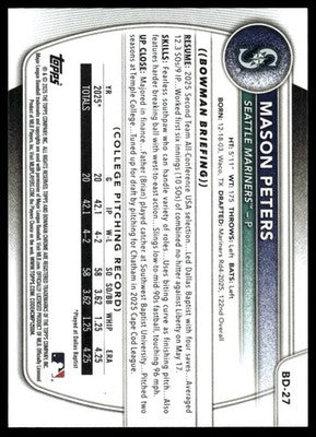 2025 Bowman Draft #BD-27 Mason Peters