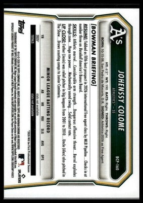 2026 Bowman Chrome #BCP-160 Johenssy Colome Chrome Prospects