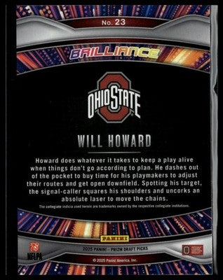 2025 Panini Prizm Draft Picks #23 Will Howard Brilliance