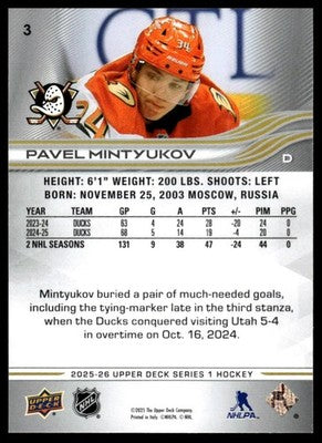 2025-26 Upper Deck #3 Pavel Mintyukov