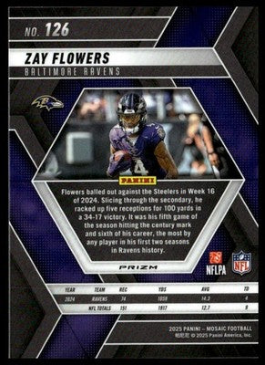 2025 Panini Mosaic #126 Zay Flowers Mosaic Green