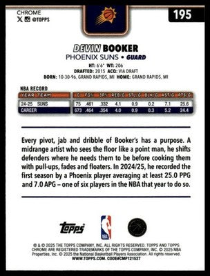 2025-26 Topps Chrome #195 Devin Booker