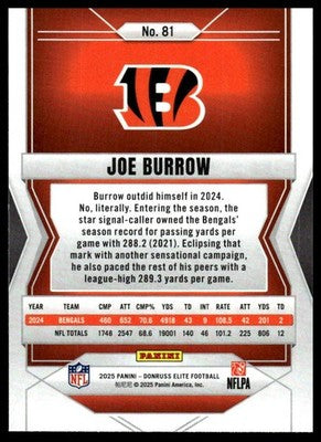 2025 Donruss Elite #81 Joe Burrow