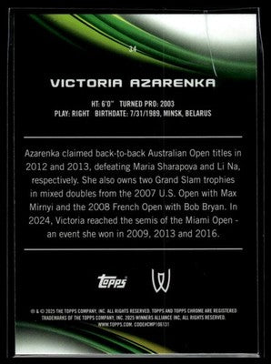 2025 Topps Chrome #34 Victoria Azarenka