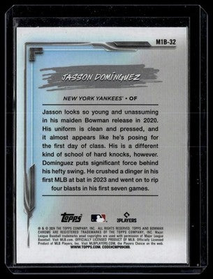 2024 Bowman Chrome #M1B-32 Jasson Domínguez My 1st Bowman Mojo Refractors