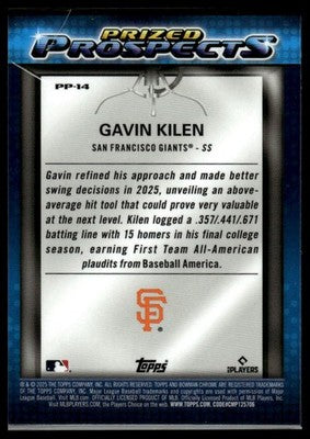 2025 Bowman Draft #PP-14 Gavin Kilen Prized Prospects