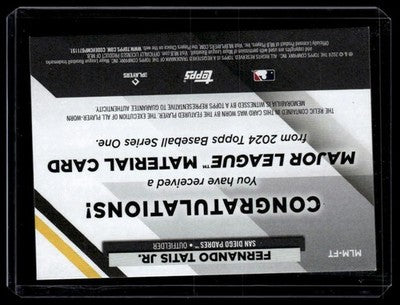 2021 Topps #MLM-FT Fernando Tatis Jr. Major League Material Relics (Series One)