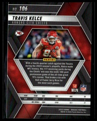 2025 Panini Mosaic #106 Travis Kelce