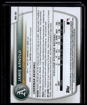 2025 Bowman Draft #BD-30 Jamie Arnold