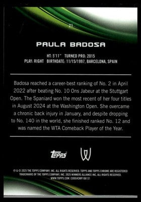 2025 Topps Chrome #21 Paula Badosa