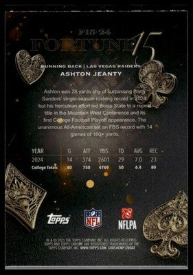 2025 Topps Chrome #F15-24 Ashton Jeanty Fortune 15