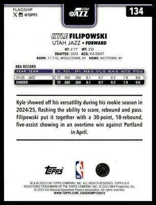 2025-26 Topps #134 Kyle Filipowski Holo Foil
