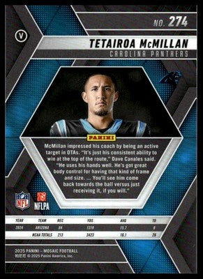 2025 Panini Mosaic #274 Tetairoa McMillan