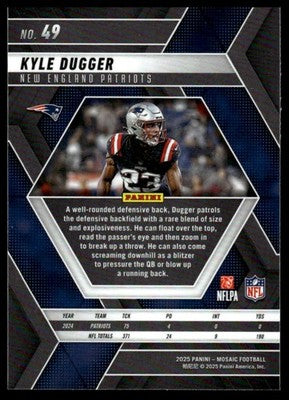 2025 Panini Mosaic #49 Kyle Dugger