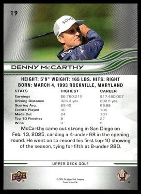 2026 Upper Deck #19 Denny McCarthy