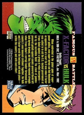 1993 SkyBox Marvel Universe #179 Hulk vs X-Factor
