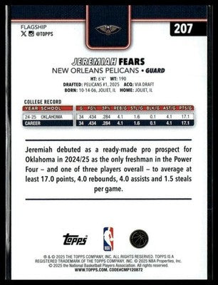 2025-26 Topps #207 Jeremiah Fears